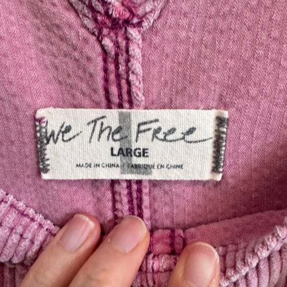 Free People Baxter Adjustable Distressed Frayed Pink Corduroy Overall Mini Skirt - Picture 5 of 11